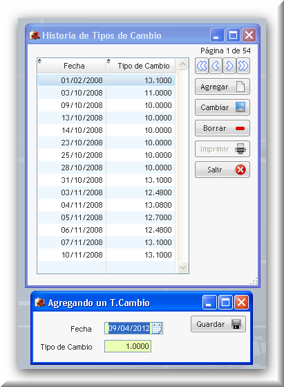 Visor y Plantilla para captura de Tipo de Cambio